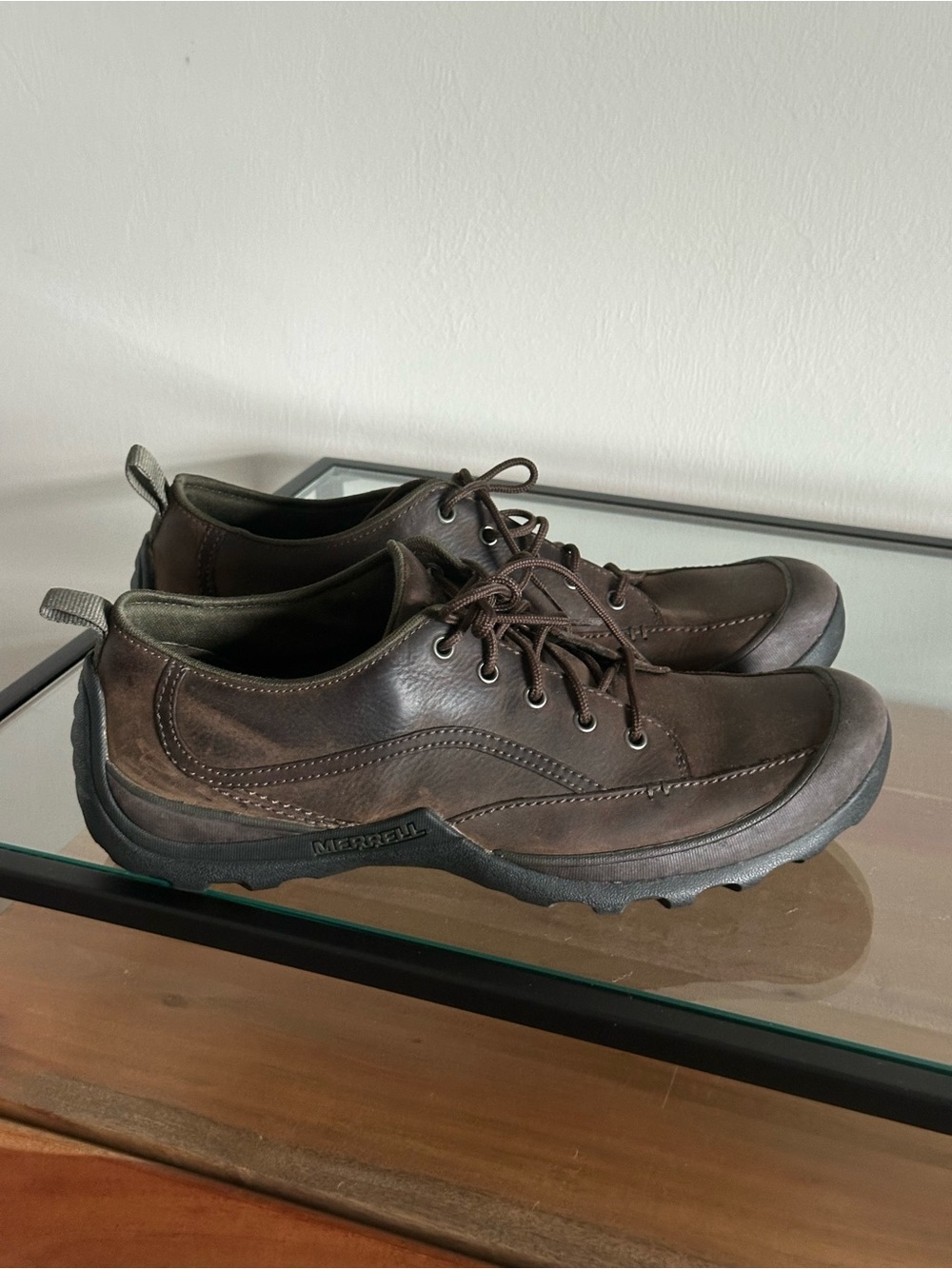 Merrell Loess Casual Leather Shoes Performance Footwear Espresso Brown Size 14